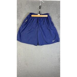 Nike Shorts Mens Large Blue Athletic Running Nylon Mesh Lined Swoosh‎ Workout